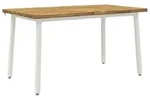 vidaXL 140 x 70 x 75 cm Massivholz Akazie Wei&szlig; Rechtwinklig - Wei&szlig;