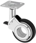 SOTECH M&ouml;belrolle BERLIN &Oslash; 60 mm chrom poliert/schwarz &ndash; mit Bremse,