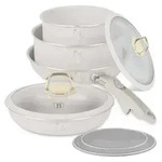 Berlinger Haus Kochtopfset BH-8253 Titan Creme 9 Teile - Wei&szlig;/Silber