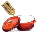 Brotbackform 4L Emaillierter Gusseisen Topf mit Deckel &Oslash;24 cm Schmortopf...