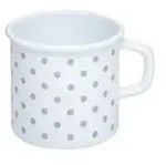 Riess P&uuml;nktchen grau mit B&ouml;rdel / Becher 8cm,3/8 Liter - Grau