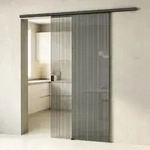 doporro Glasschiebet&uuml;r Komplettset Softclose 77,5 x 205 cm Schiebet&uuml;r mit