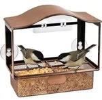 Fenster Vogelfutterspender Metall Unzerbrechlich mit Saugn&auml;pfen & Haken