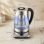 HOMCOM Wasserkocher, 1,7L 2200W mit UK Strix Thermostat. - Silber