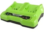 Greenworks 24V Doppel-Ladeger&auml;t 4A G24X2UC4 (ohne Akku) - Gr&uuml;n