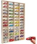 Creative Deco Setzkasten Holz Sammlervitrine f&uuml;r Autos 1:32 | 52 F&auml;cher