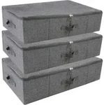 Unterbett-Aufbewahrungsboxen mit Rei&szlig;verschlussdeckel, faltbar, starr, 3 St&uuml;ck,