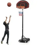 COSTWAY Basketballst&auml;nder 155 - 210cm h&ouml;henverstellbar, Basketballkorb mit