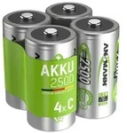 ANSMANN Akku C 2500mAh Baby NiMH 1,2V &ndash; 1000x wiederaufladbar (4 St&uuml;ck)