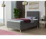 Boxspringbett Gold Mini mit Bettkasten, Bonell-Matratze und Topper - Einzelbett mit