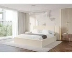ALTDECOR Polsterbett mit Bettkasten - RIVO - 200x200 - Dunkelbeige - Bett ohne
