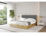 ALTDECOR Polsterbett mit Bettkasten - ENZO10 - 120x200 - Dunkelgrau - Bett ohne