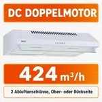 NEG Unterbau-Dunstabzugshaube NEG15-DC+ Doppelmotor 60cm 424 m3/h Abluft &...