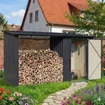 Albatros Profi Ger&auml;tehaus M &ndash;Ger&auml;teschuppen mit Holzunterstand f&uuml;r 2,3m3 Holz,