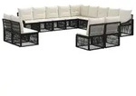 vidaXL Gartensofa-set 13 stk. Schwarz Poly-Rattan - Schwarz