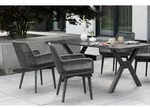 Gartenm&ouml;belset Diningsessel Marbella mit Tisch Granada 200x90cm - Grau