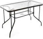 VCM Bistrotisch mit Glasplatte | Ma&szlig;e 110x60x72 cm | Glastisch | Gartentisch 