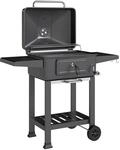 Outsunny Holzkohlegrill BBQ Smoker mit Deckel h&ouml;henverstellbar Kohlepfanne