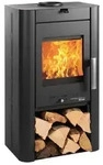 Kaminofen Haas & Sohn Prunus II Stahl schwarz 6,4 kW mit Holzfach