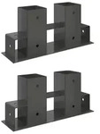 vidaXL Hilfsmittel f&uuml;r Holzstapel 2 Stk. Anthrazit 34 x 10 x 15 cm - Grau