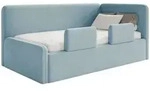 Selsey Fanko &ndash; Kinderbett 90x200 cm mit Rausfallschutz, Matratze, Kopfteil...