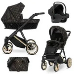 Kinderwagen Kunert Ivento Premium 3in1 - goldene Rahmenfarbe - Farbe: Black...