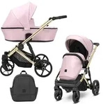 Kinderwagen Kunert Arizo Premium 2in1 - goldene Rahmenfarbe - Farbe: Baby Pink...