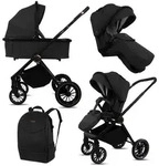 BabyLux CASTOR 2-in-1 Kinderwagen, Gondel, Leichtgewicht, Faltbares Set - Schwarz