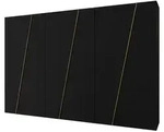 MIRJAN24 Kleiderschrank Zen 300, Kleiderschrank, Garderobe (Farbe: Schwarz /...