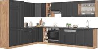 Eckk&uuml;che Vicco Fame-Line Anthrazit-Gold Landhaus/Goldkraft Eiche 347 x 257 cm ohne