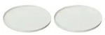 Dekoratives Tablett rund 30-35cm Metall matt 2er Set - Wei&szlig; - Wei&szlig;
