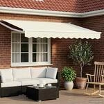 vidaXL Elektrische ausziehbare Markise Creme und Wei&szlig; 3,5 x 2,5 m