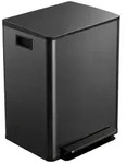 HOMCOM M&uuml;lleimer K&uuml;che 2 x 30L Treteimer mit Softclose-Deckel und Pedal,...