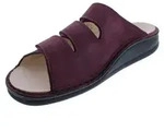 Finn Comfort Pantolette Korfu 1508-832391, Bordeaux - Rot, Nubukleder, Fu&szlig;bett...