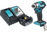 Makita DTD 173 RF1 Akku Schlagschrauber 18 V 180 Nm 1/4&ldquo; Brushless + 1x Akku...