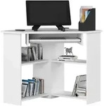 Eckschreibtisch 80x80 cm Computertisch mit Tastaturauszug Eckl&ouml;sung Matt 74 cm hoch