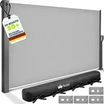 tillvex&reg; Seitenmarkise 160x350 cm Grau ausziehbar & Blickdicht | Sichtschutz...