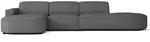Selsey Sallmo - Ecksofa L-Form, 3-Sitzer, links, Chenille Dunkelgrau, 358 cm -