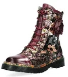 Laura Vita Damen Stiefelette Glattleder Blumen-Applikation Pailletten INCASO 51,