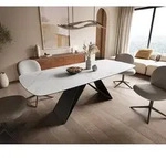DELIFE Esstisch Edge Boot 180-220x100 cm Keramik Laminam&reg; Statuarietto Wei&szlig;
