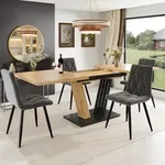 STILVORA Ausziehtisch mit Holzoptik und fl&uuml;gelf&ouml;rmigen Beinen Klapptisch mit