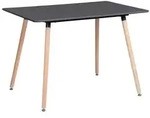 Esstisch Rechteckig 110x70cm Schwarz mit Buchenholzbeinen f&uuml;r 4 Personen
