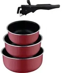 Bergner Click&Cook Edition Topfset 3-teilig 16, 18 und 20 cm + abnehmbarer Griff 