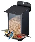 Wand-Vogelfutterhaus Metall wetterfest zerlegbar schwarz 1,3Lbs - Schwarz