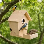 Vogelhaus Bausatz unbehandeltes Holz zum Bemalen Nistkasten Futterstation 35mm