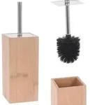 Praktische Toilettenb&uuml;rste mit Bambusholz und Beh&auml;lter - Braun