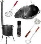 Premium Gusseisen Kazan Set 12 L mit Ofen Utschak Feuerofen &Oslash;40 cm Uchag 2mm...