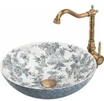 Aufsatzwaschbecken REA Juliana White Blue 40X40X11,5Cm - Wei&szlig;/Blau