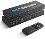 INF HDMI-Switch 7x1 mit 4K@60Hz und IR-Fernbedienung - Schwarz