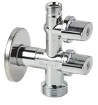 Waschmaschinenventil1/2"x3/4"x3/8", anticalc, chrom - Silber